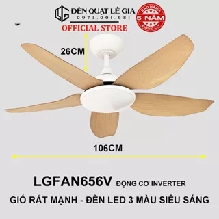 Quạt Trần Chung Cư Cổ Ngắn Gió Mạnh | Quạt trần Lê Gia Bảo Hành 5 Năm