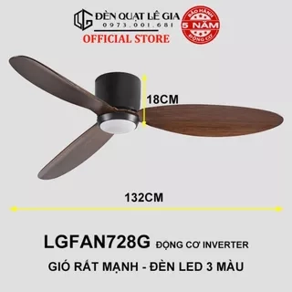 Quạt Trần Cổ Ngắn 18cm LGFAN728 | Quạt trần ốp sát trần | Quạt trần cho chung cư trần thấp 2025