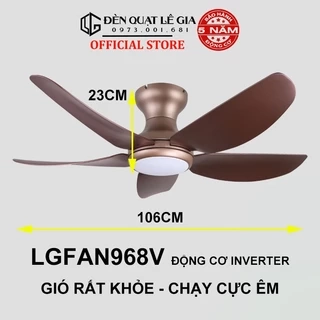 Quạt Trần Mini chung cư Cao Cấp ERF968 phù hợp phòng diện tích 7m2 đến 15m2
