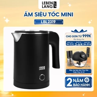 Ấm siêu tốc mini Lebenlang LBL2319, 600W,sôi nhanh trong 4s, 500ml dễ mang đi du lịch,bảo hành 2 năm