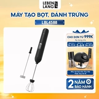 Máy đánh trứng đánh bọt cafe cầm tay mini Lebenlang LBL4588, 2 tốc độ, sạc pin usb - chính hãng