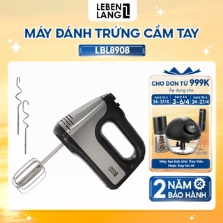 Máy đánh trứng Lebenlang LBL8908, trộn bột cầm tay 5 tốc độ, công suất lớn 400W, bảo hành 2 năm