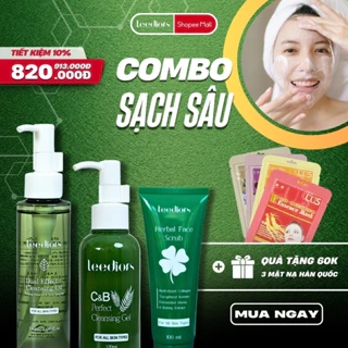 Combo Sạch sâu: Dầu tẩy trang, Sữa rửa mặt, Tẩy tế bào tặng Mặt nạ Hàn Quốc