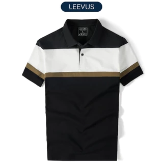 Áo Polo nam STRIPED BLOCK LEEVUS phối màu, vải CVC cá sấu, form regular APL312