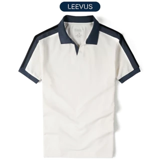 Áo Polo nam V-NECK LEEVUS phối bo, vải CVC cá sấu, form regular APL318