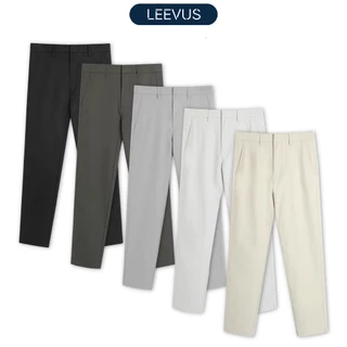 Quần Dài Stretch Chinos chất liệu Khaki Poplin mịn mỏng thanh lịch và tinh tế LEEVUS QD05