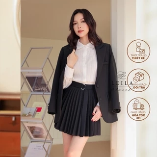 LEILA CLOSET | Chân váy thiết kế Gina xếp li, kèm belt