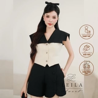 LEILA CLOSET | Quần thiết kế Olivia chất tweed phối nút