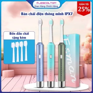 Bàn chải điện lescolton đánh răng điện tử sạc USB IPX7 Chống nước công nghệ tấng suất rung cao lông chống chẻ rụng