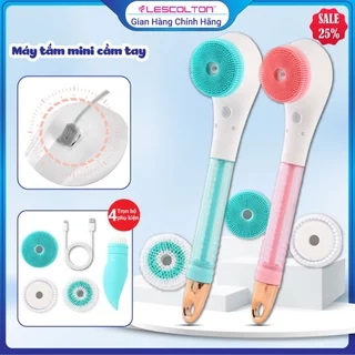 Bàn chải tắm điện mini cầm tay Lescolton thế hệ 2024 cọ sạch nhẹ nhàng giúp làm sạch thư giãn