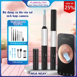 Dụng cụ lấy ráy tai Lescolton có gắn camera hình ảnh sắc nét an toàn dùng cho người lớn và trẻ con