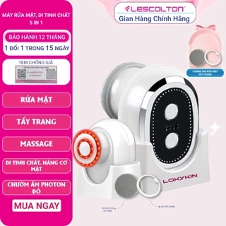 Máy rửa mặt, di tinh chất 5in1 Lescolton Lokykin kiêm nâng cơ EMS, trẻ hóa da ánh sáng Photon, tẩy trang, massage mặt