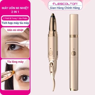 Máy uốn mi nhiệt Lescolton phiên bản 2025 thiết kế 2 trong 1 làm dụng cụ uốn mi và chải mi để định hình mi đẹp hơn