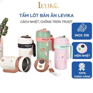 Cốc giữ nhiệt có tay cầm hiển thị nhiệt độ, cốc cà phê inox 316 không gỉ dung tích 650ml