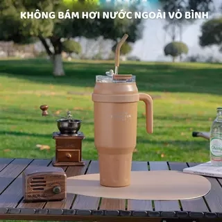 Cốc giữ nhiệt nam nữ LEVIKA dung tích lớn 1400ML có tay cầm