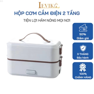 Hộp Cơm Cắm Điện 2 Tầng Levika đa năng văn phòng giữ nhiệt hâm nóng nấu cơm thức ăn hầm cháo nhiều ngăn HC06