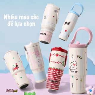 Ly Giữ Nhiệt ĐôRêMon LEVIKA 2023 Dễ Thương Dung Tích 600ml Chất Liệu Inox 304 Cao Cấp Giữ Nhiệt Từ 8-12 Giờ
