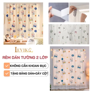 Rèm cửa dán tường chống nắng, rèm cửa dán trang trí cửa sổ - phòng khách dễ dàng lắp đặt không khoan đục