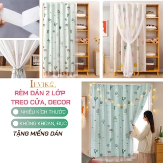 Rèm cửa dán tường Levika hoạt tiết Caro thanh lịch