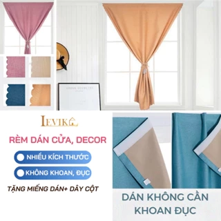 Rèm Cửa Dán Tường LEVIKA màn cửa sổ chống nắng, không khoan đục, may sẵn treo phòng ngủ