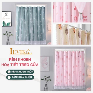 Rèm Khoen hoạ tiết treo tường chống nắng, trang trí cửa sổ phòng khách decord phòng ngủ sang trọng tặng dây buộc rèm