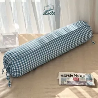 Vỏ gối ôm, vỏ gối nằm cotton tici kẻ LIDACO vải trơn kích thước tiêu chuẩn