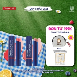 Combo 02 Son dưỡng môi Vaseline Colour+Care Mellow Rose & Kissing Red 3g