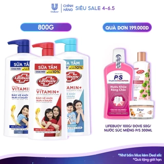 Sữa Tắm Lifebuoy Sạch Khuẩn Bảo Vệ Khỏi 99.9% Vi Khuẩn, Hỗ Trợ Cùng Đề Kháng Da Tự Nhiên 800G/ Phiên bản Tết 888g