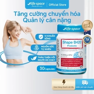 Men vi sinh hỗ trợ tiêu hóa và hỗ trợ hệ vi sinh đường ruột khỏe mạnh Life Space Shape B420 Probiotic lọ 30 viên
