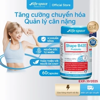 Men vi sinh Life Space Shape B420 Probiotic 60 viên hỗ trợ giảm cân, đốt mỡ,cải thiện tiêu hóa và giảm táo bón Prebiotic