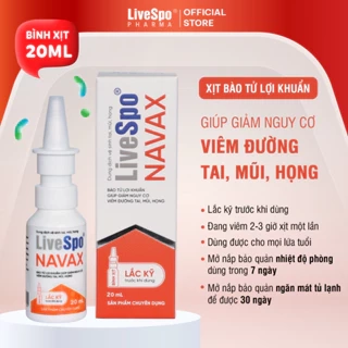 Bình xịt sẵn LiveSpo Navax Chuyên dụng - Giảm nguy cơ viêm tai mũi họng - Hộp nhựa 20ml