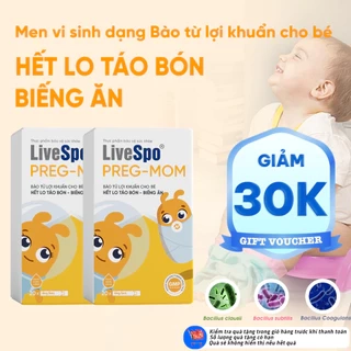 Combo 2 hộp Men vi sinh chứa Bào tử lợi khuẩn LiveSpo Pregmom cho bé Táo bón, Biếng ăn (20 ống)