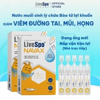 Combo 2 Hộp nhỏ mũi cho trẻ giúp giảm nghẹt mũi, viêm mũi LiveSpo Navax sơ sinh - Hộp 10 ống x 4ml