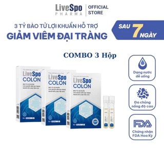 Combo 3 Hộp Bào tử lợi khuẩn LiveSpo Colon dùng cho Viêm Đại Tràng, Tiêu chảy, Táo bón(10 ống)
