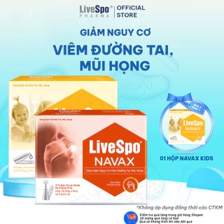 Combo Hộp nhỏ mũi, họng Livespo Navax Kids và Hộp xịt mũi, họng Livespo Navax chuyên dụng (10 ống)