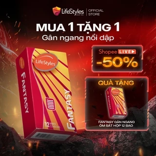 Bao cao su gân LifeStyles Fantasy nhiều gel bôi trơn Hộp 3 bcs/12 bcs