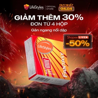 Bao cao su LifeStyles Fantasy, bcs gân ngang nổi dập tăng khoái cảm hộp 3 bcs