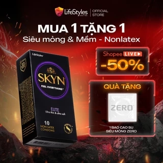 Bao cao su LifeStyles Skyn siêu mỏng nhiều gel bôi trơn hộp 10 bcs