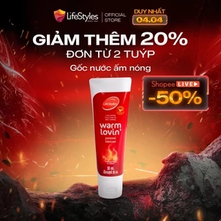 Gel bôi trơn LifeStyles Warm Lovin' tăng cảm giác ấm nóng không chứa Paraben 50ml