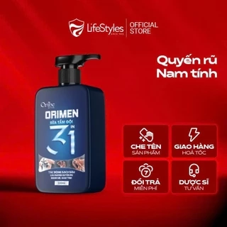 Sữa tắm gội nam toàn thân 3in1 hương nước hoa nam tính dưỡng ẩm sạch sâu Orimen 220ml