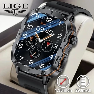 Lige Đồng Hồ Thông Minh Dành Cho Nam Nữ Chống Thấm Nước Thể Thao 1.95inch Màn Hình Cảm Ứng Toàn Bộ 290mAh Nhịp Tim Oxy Trong Máu Giấy Dán Tường Tùy Chỉnh