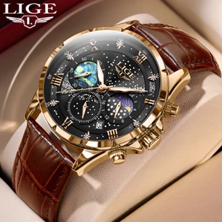 Đồng Hồ Nam LIGE quartz Nam Hiển Thị Ngày Chống Thấm Nước Kiểu Dáng Thể Thao