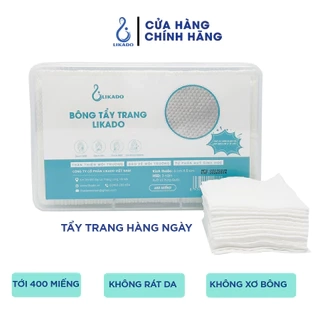 Bông tẩy trang Likado hộp 400/600 miếng kích thước (6cmx5cm)