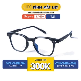Kính cận nam Lily Eyewear chất liệu nhựa cứng cáp mắt vuông giả cận thời trang LUTTO 636