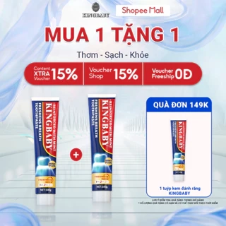[MUA 1 TẶNG 1] Kem Đánh Răng KINGBABY – Hơi Thở Thơm Mát, Trắng Răng – Vị Bạc Hà & Đào Mật Hoa Anh Đào Tuýp 100G