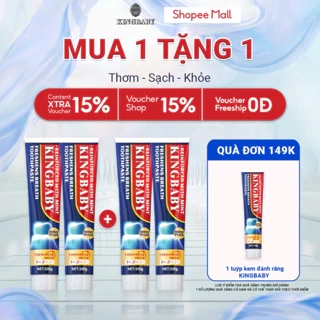 Kem Đánh Răng KINGBABY – Hơi Thở Thơm Mát, Trắng Răng – Vị Bạc Hà & Đào Mật Hoa Anh Đào Tuýp 100G