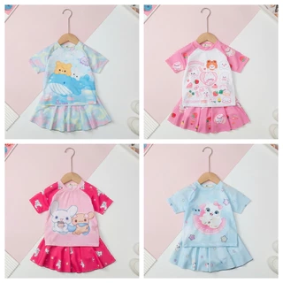 Bộ bơi Bé gái chống nắng, nhanh khô LITIBABY kèm chân váy size 3 đến 10 tuổi