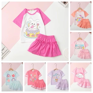 Bộ cộc tay LITIBABY kèm chân váy chạy sọc size 4/10 tuổi