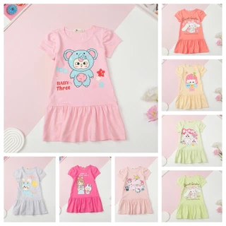 Váy hè LITIBABY cotton đuôi cá in hình babythree, thỏ rabbit size 2/12 tuổi