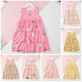 Váy lanh Đầm lanh LITIBABY cho Bé gái 3 tầng cho bé 14kg - 30kg